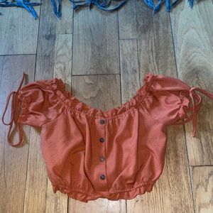 Zaful Off-Shoulder Cropped Blouse